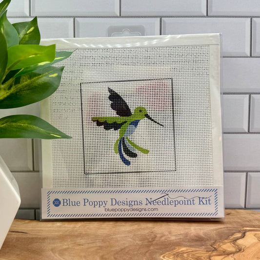 Hummingbird Needlepoint Design Needlepoint Kit Blue Poppy Designs