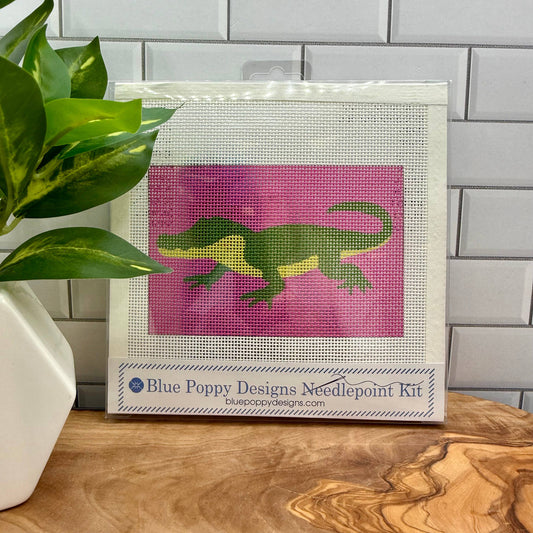 Alligator Needlepoint Design Needlepoint Kit Blue Poppy Designs