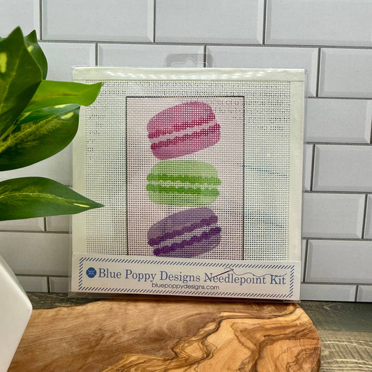 Paris Macarons Needlepoint Design Needlepoint Kit Blue Poppy Designs