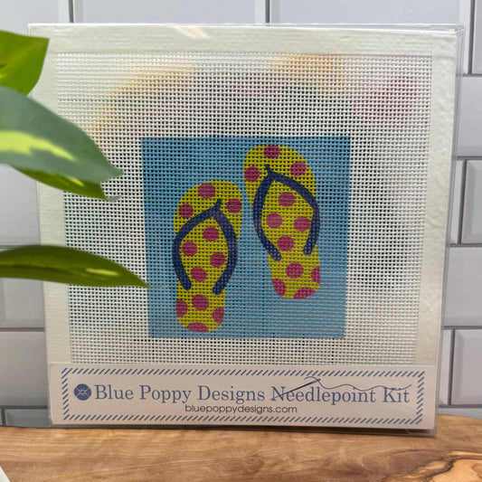 Flip Flops Needlepoint Design Needlepoint Kit Blue Poppy Designs