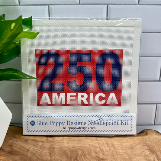 250 Anniversary America Needlepoint Design (4" x 6") USA Washington DC Needlepoint Kit Blue Poppy Designs