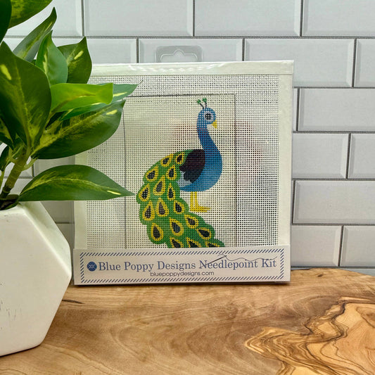 Peacock Needlepoint Design Needlepoint Kit Blue Poppy Designs
