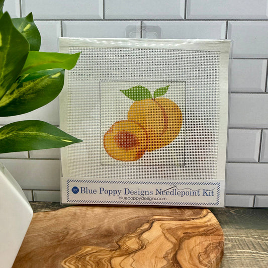 Peaches Needlepoint Design Needlepoint Kit Blue Poppy Designs