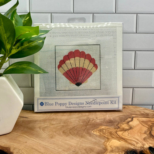 Scallop Needlepoint Design Needlepoint Kit Blue Poppy Designs