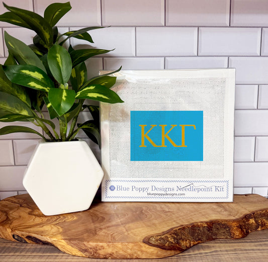 Kappa Kappa Gamma 6x4 Needlepoint Kit Needlepoint Kit Blue Poppy Designs