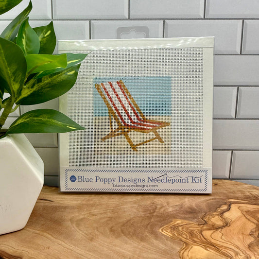 Beach Chair Needlepoint Design Needlepoint Kit Blue Poppy Designs