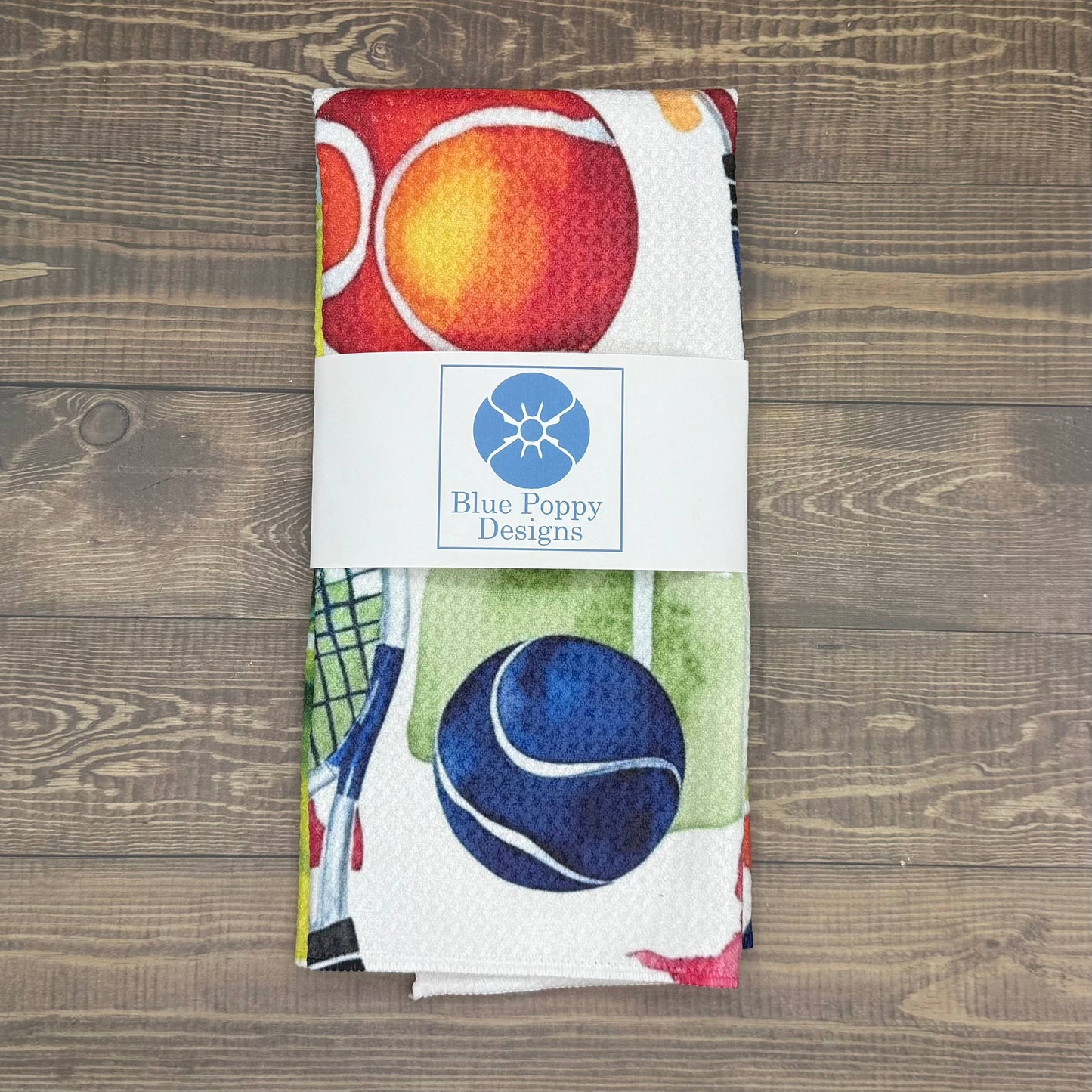 Tennis Waffle Kitchen Towel Tea Towel Blue Poppy Designs