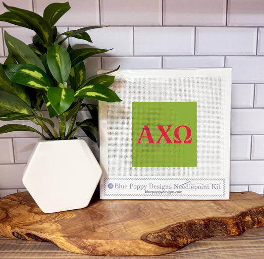 Alpha Chi Omega 4x4 Needlepoint Kit Needlepoint Kit Blue Poppy Designs