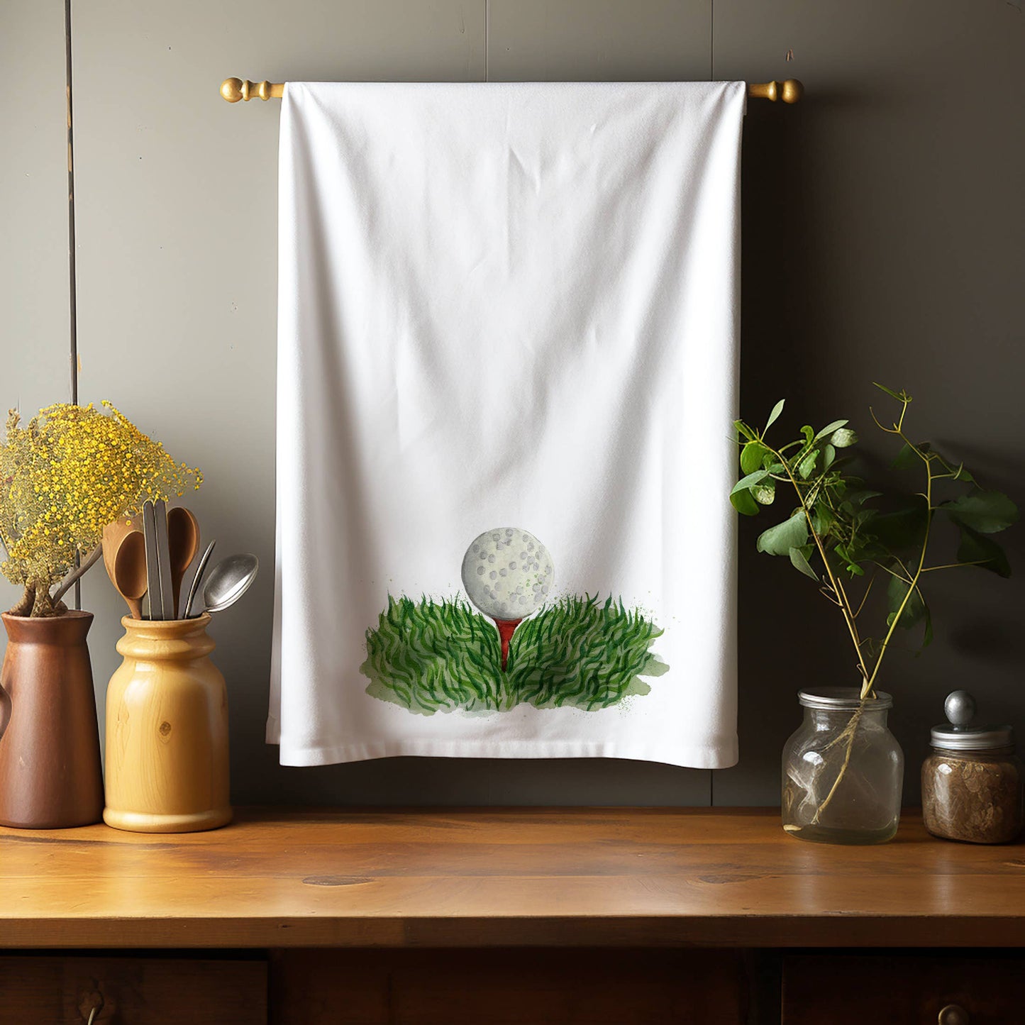 Golf Ball Kitchen Towel Tea Towel Blue Poppy Designs