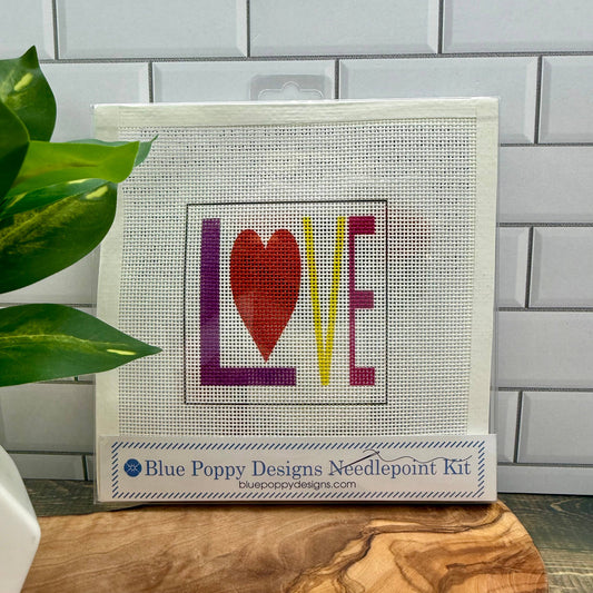 L.O.V.E. Needlepoint Design Needlepoint Kit Blue Poppy Designs