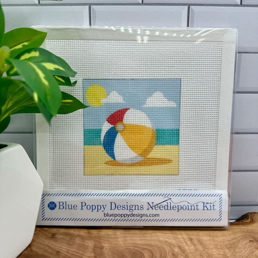 Beachball Needlepoint Design Needlepoint Kit Blue Poppy Designs