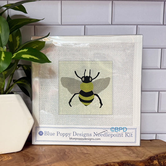 Bee Needlepoint Design Needlepoint Kit Blue Poppy Designs