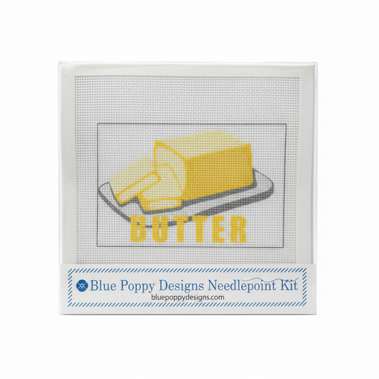 Butter Needlepoint Design Needlepoint Kit Blue Poppy Designs