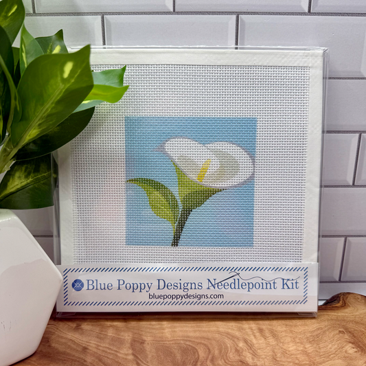 Calla Lily Needlepoint Design Needlepoint Kit Blue Poppy Designs
