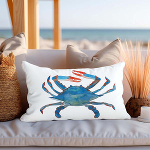 Blue Crab Lumbar Pillow - Customize with Your Town