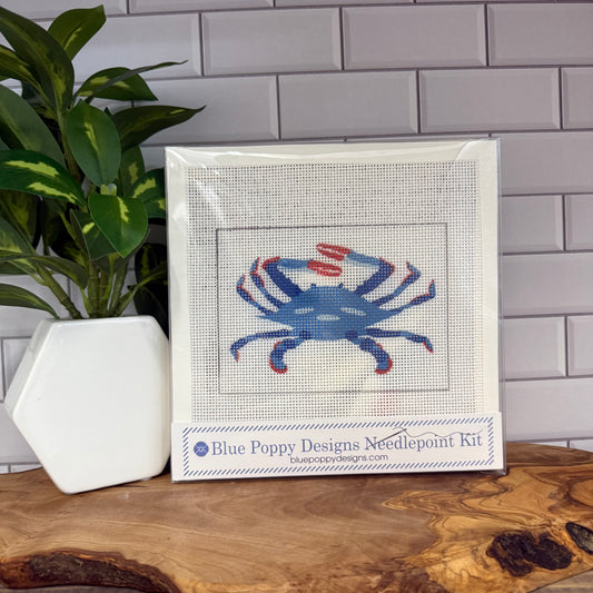 Blue Crab Needlepoint Design Needlepoint Kit Blue Poppy Designs