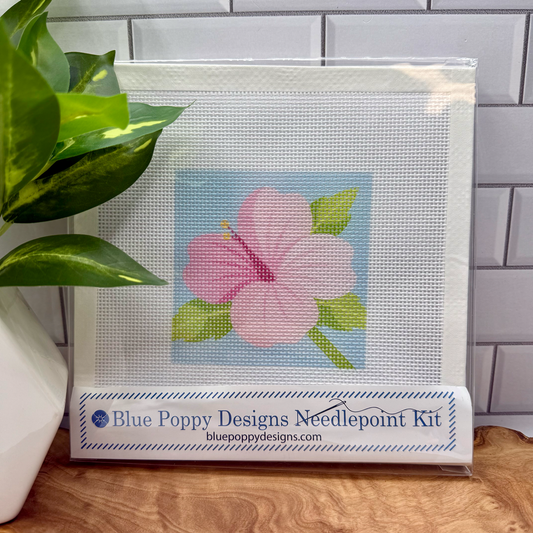 Hibiscus Flower Needlepoint Design Needlepoint Kit Blue Poppy Designs