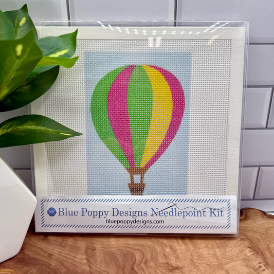 Hot Air Balloon Needlepoint Design Needlepoint Kit Blue Poppy Designs