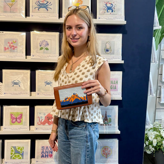Leather Wristlet Wristlet Blue Poppy Designs