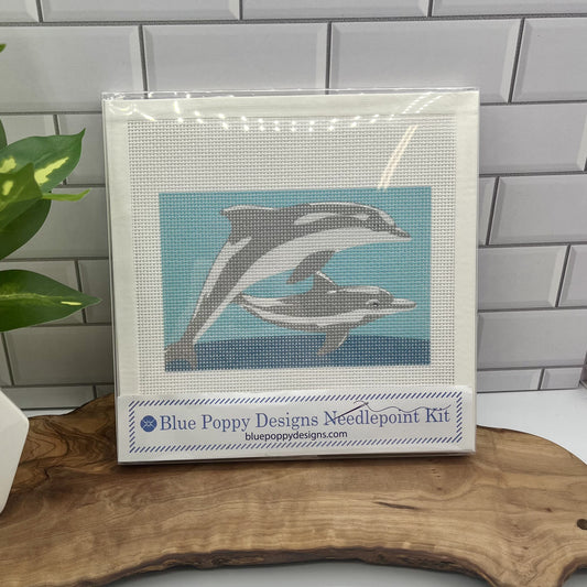Dolphins Needlepoint Design Needlepoint Kit Blue Poppy Designs