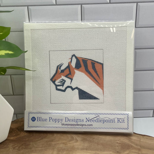 Tiger Needlepoint Design Needlepoint Kit Blue Poppy Designs