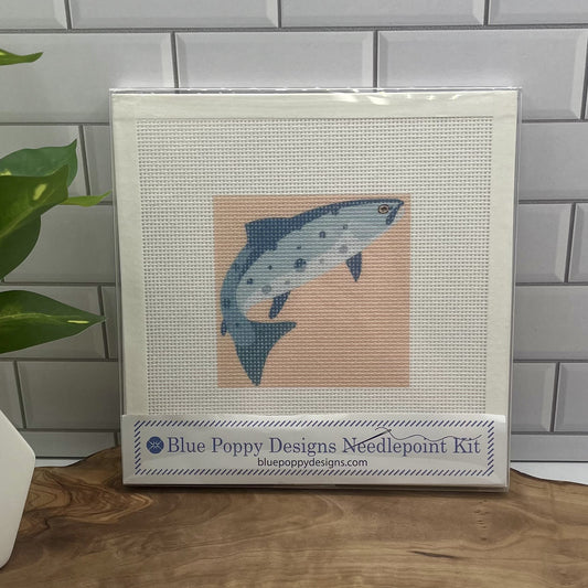 Trout Needlepoint Design (Trout Design #2) Needlepoint Kit Blue Poppy Designs