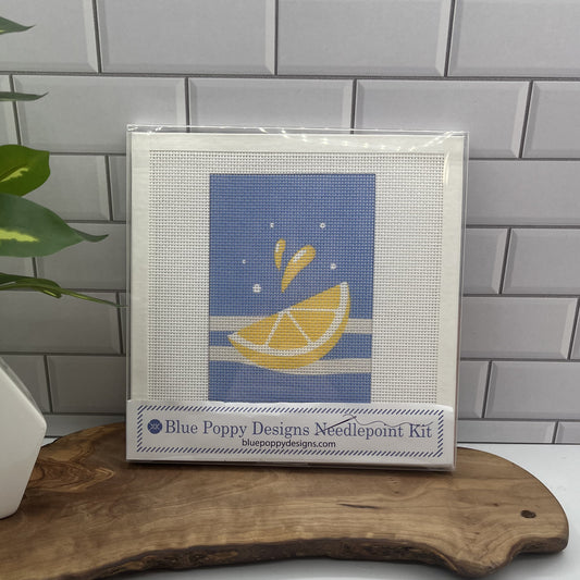 Lemon Wedge Needlepoint Design Needlepoint Kit Blue Poppy Designs