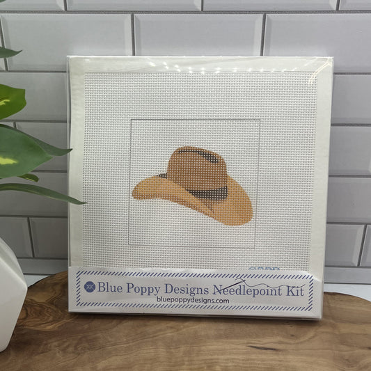 Cowboy Hat Needlepoint Design Needlepoint Kit Blue Poppy Designs