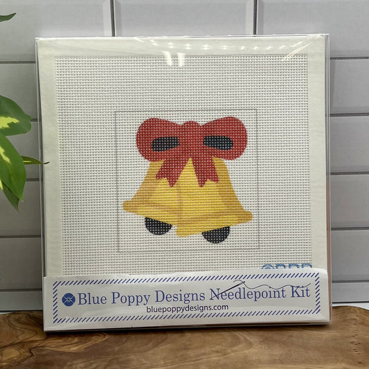 Christmas Gold Bells Needlepoint Design Needlepoint Kit Blue Poppy Designs