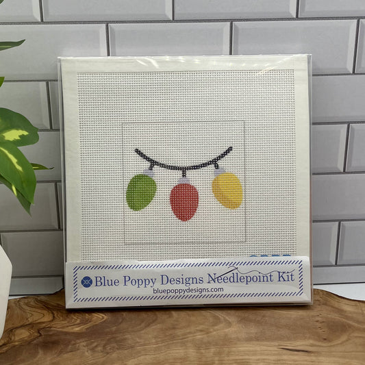 Christmas Lights Needlepoint Design Needlepoint Kit Blue Poppy Designs