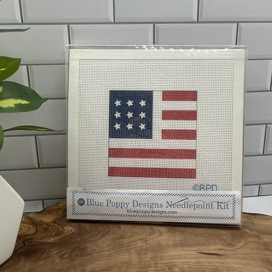 USA Flag Needlepoint Design Needlepoint Kit Blue Poppy Designs