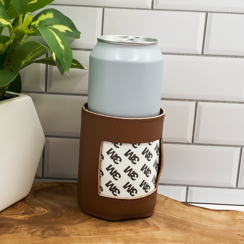 Brown Leather Coozie Koozie Blue Poppy Designs