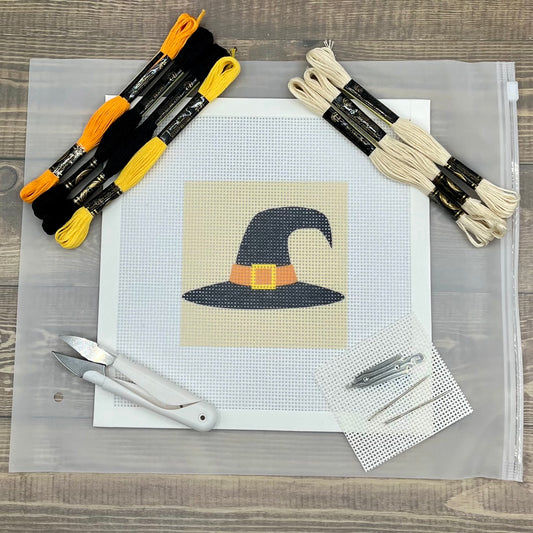 Halloween Witches Hat Needlepoint Design Needlepoint Kit Blue Poppy Designs