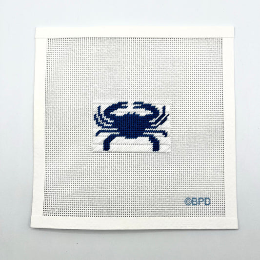 Blue Crab 3x2 Needlepoint Design Needlepoint Kit Blue Poppy Designs