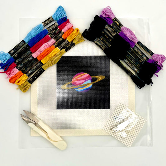 Saturn Needlepoint Design Needlepoint Kit Blue Poppy Designs