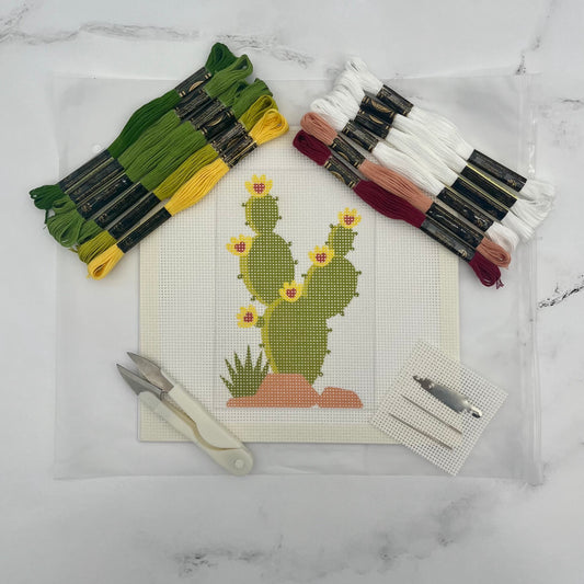 Prickly Pear Cactus Needlepoint Design