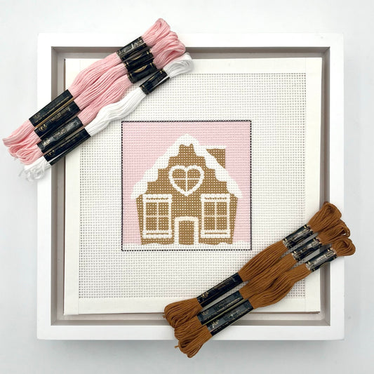 Classic Gingerbread House Needlepoint Design