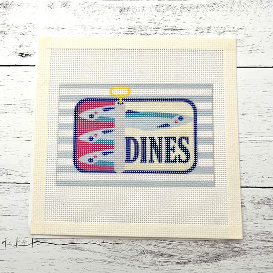 Sardines with Blue Stripes Needlepoint Design Needlepoint Kit Blue Poppy Designs