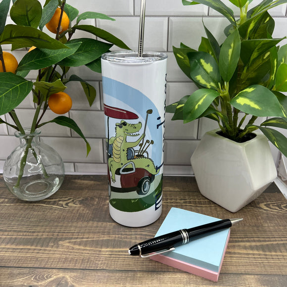 The Landings golf cart Gator 20 oz Tumbler - or...Customize it with your town Insulated Mug/Tumbler Blue Poppy Designs   