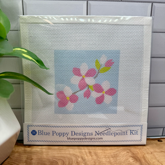 Cherry Blossom Needlepoint Design Needlepoint Kit Blue Poppy Designs
