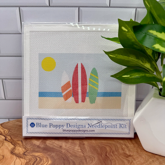 Surfboards Needlepoint Design Needlepoint Kit Blue Poppy Designs