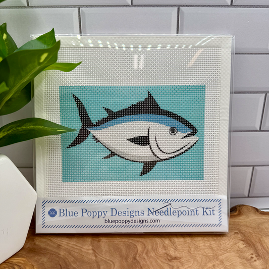 Tuna Needlepoint Design (4" x 6") Needlepoint Kit Blue Poppy Designs