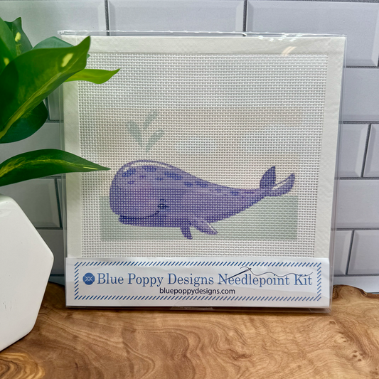 Purple Whale Needlepoint Design Needlepoint Kit Blue Poppy Designs