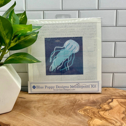 Jellyfish Needlepoint Design Needlepoint Kit Blue Poppy Designs