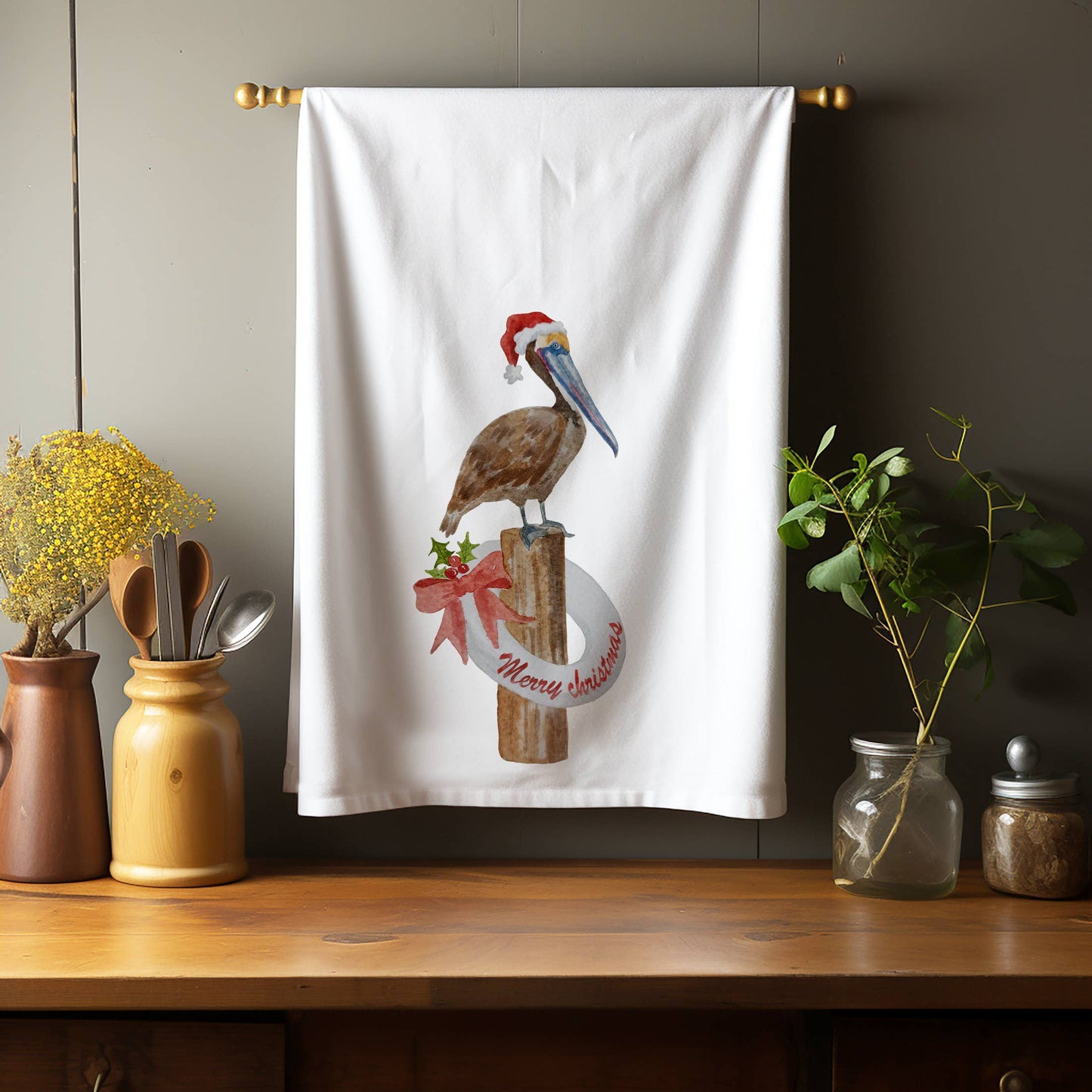 Christmas Pelican Kitchen Towel Kitchen Towel/Dishcloth Blue Poppy Designs