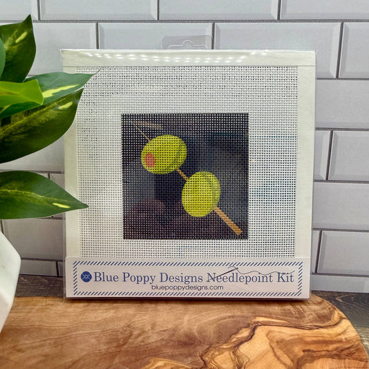 Olives Needlepoint Design Needlepoint Kit Blue Poppy Designs