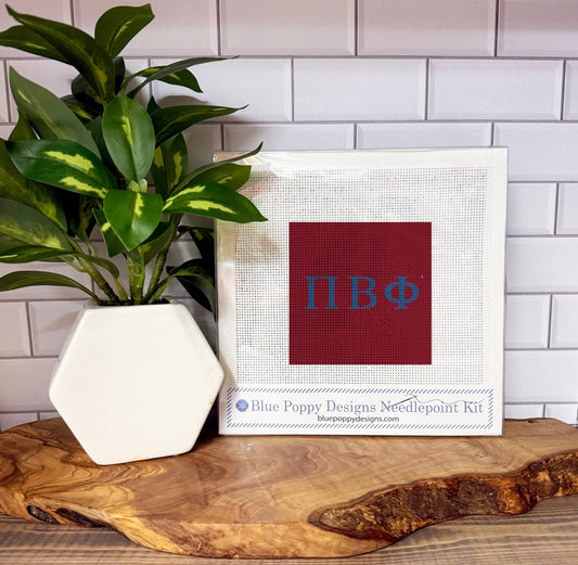 Pi Beta Phi 4x4 Needlepoint Kit Needlepoint Kit Blue Poppy Designs