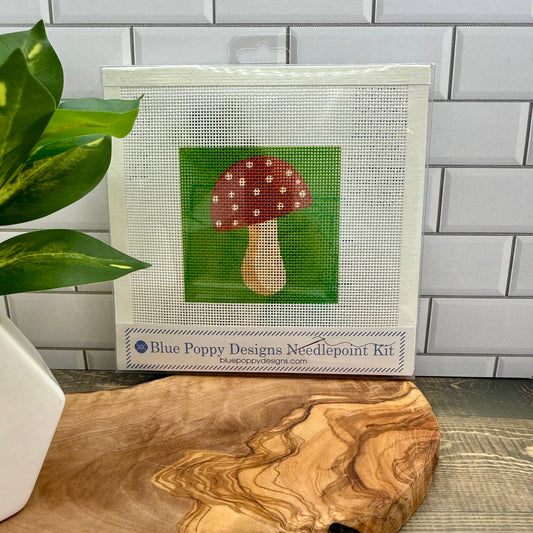 Mushroom Needlepoint Design Needlepoint Kit Blue Poppy Designs