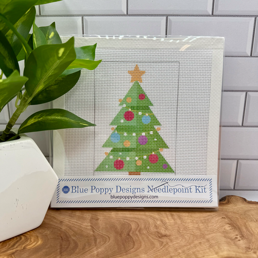 Christmas Tree Needlepoint Design Needlepoint Kit Blue Poppy Designs