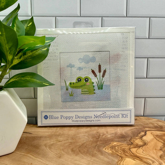 Marsh Gator Needlepoint Design Needlepoint Kit Blue Poppy Designs